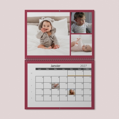 Calendrier photo mural double
