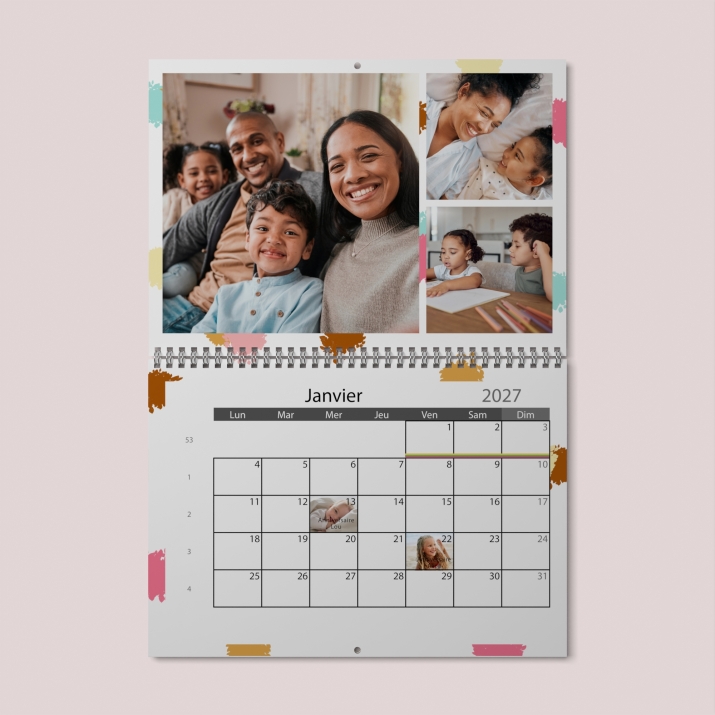 Calendrier photo mural double