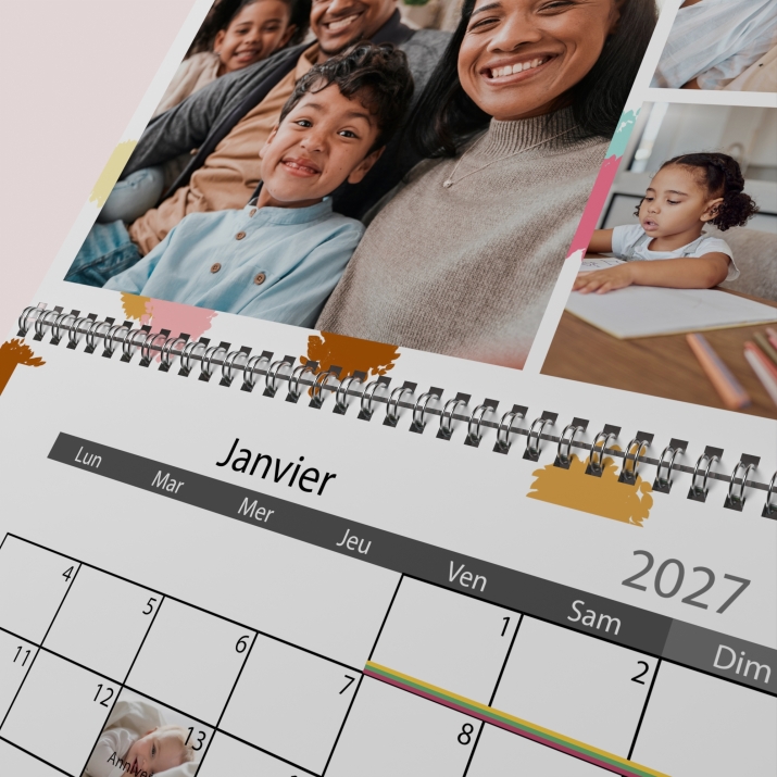 Calendrier photo mural double