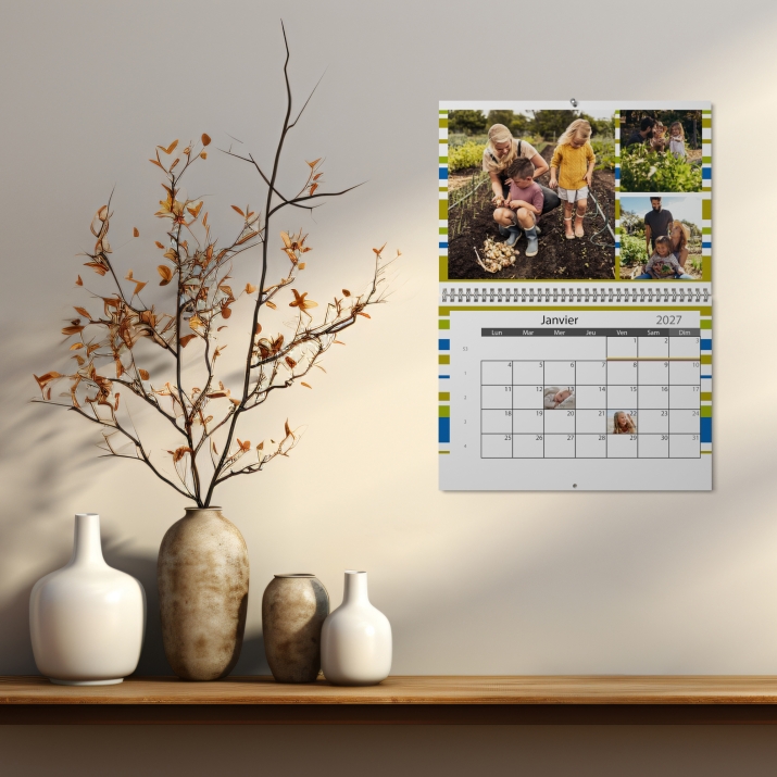 Calendrier photo mural double