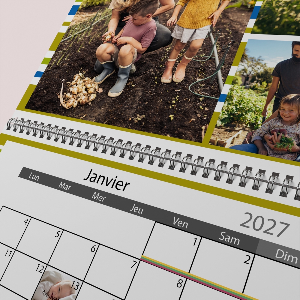 Calendrier photo mural double