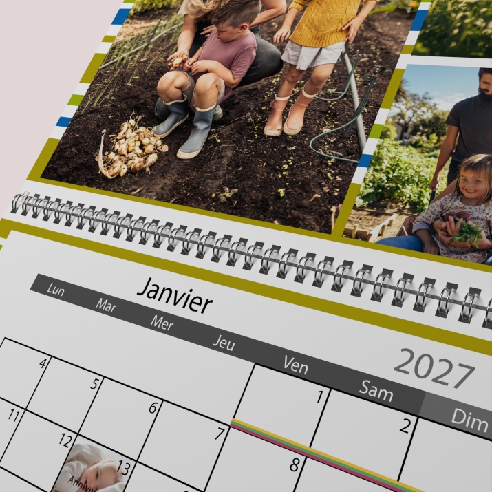 Calendrier photo mural double