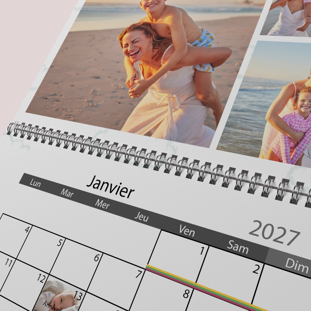Calendrier photo mural double