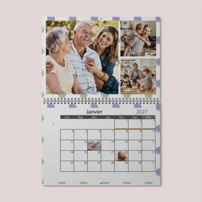 Calendrier photo mural double