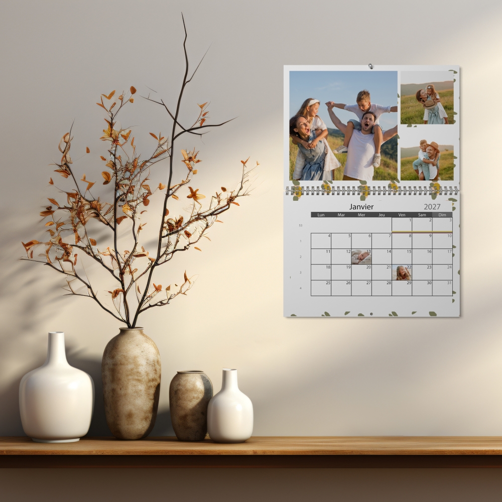 Calendrier photo mural double