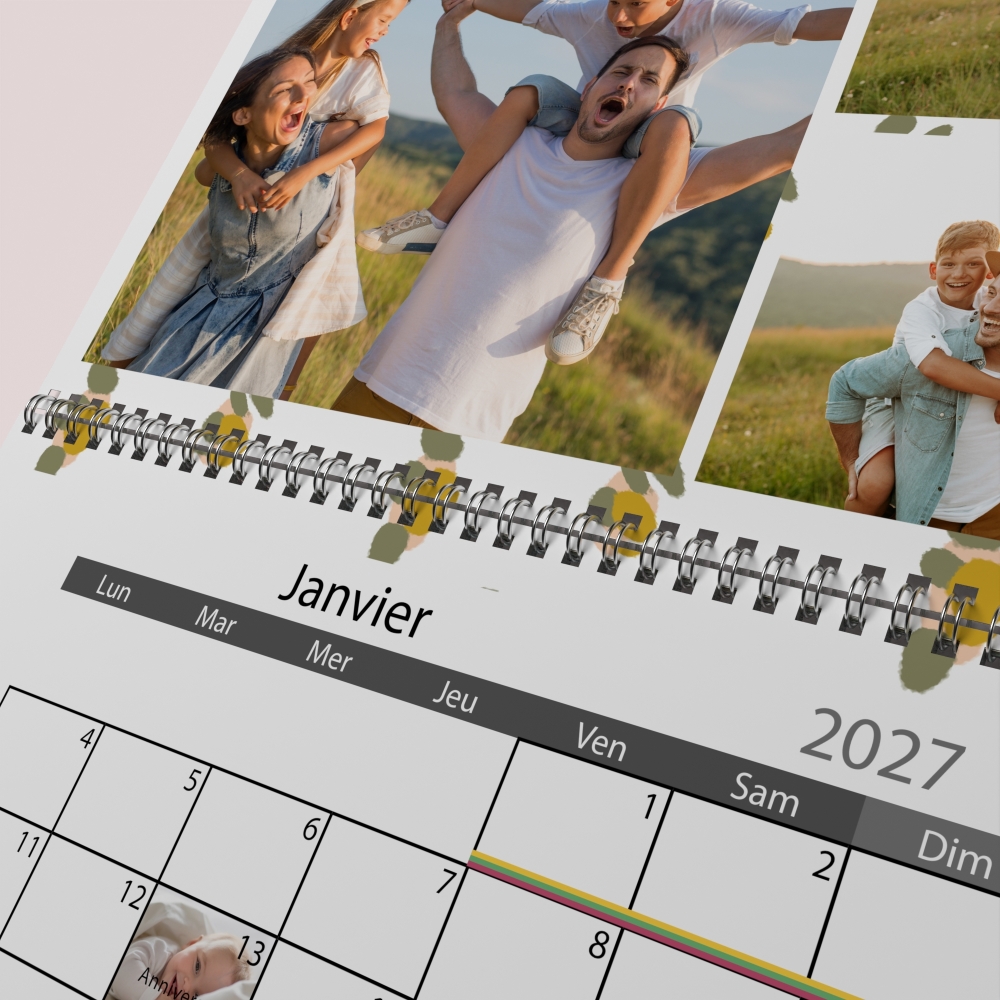 Calendrier photo mural double