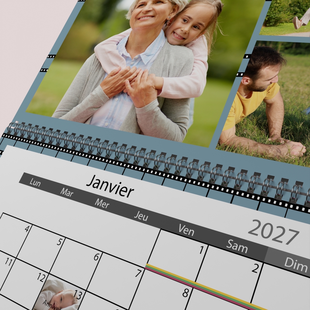 Calendrier photo mural double