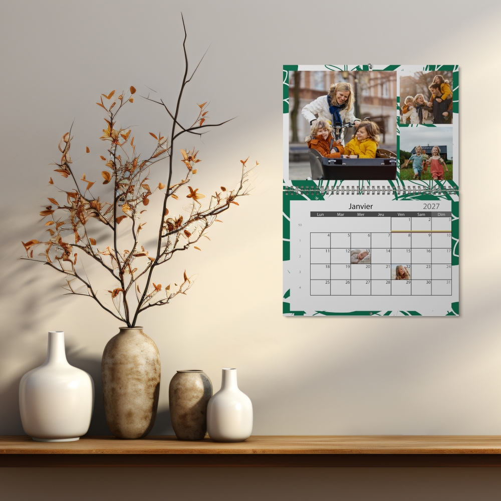 Calendrier photo mural double