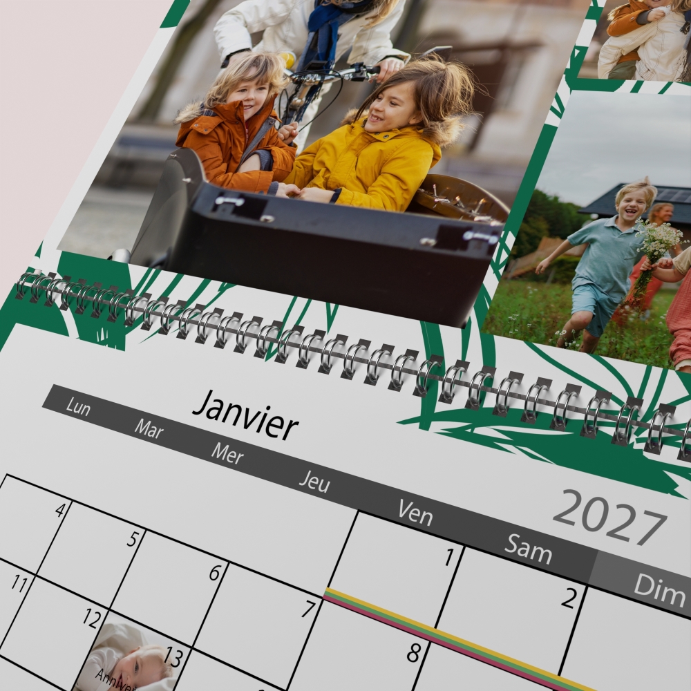 Calendrier photo mural double