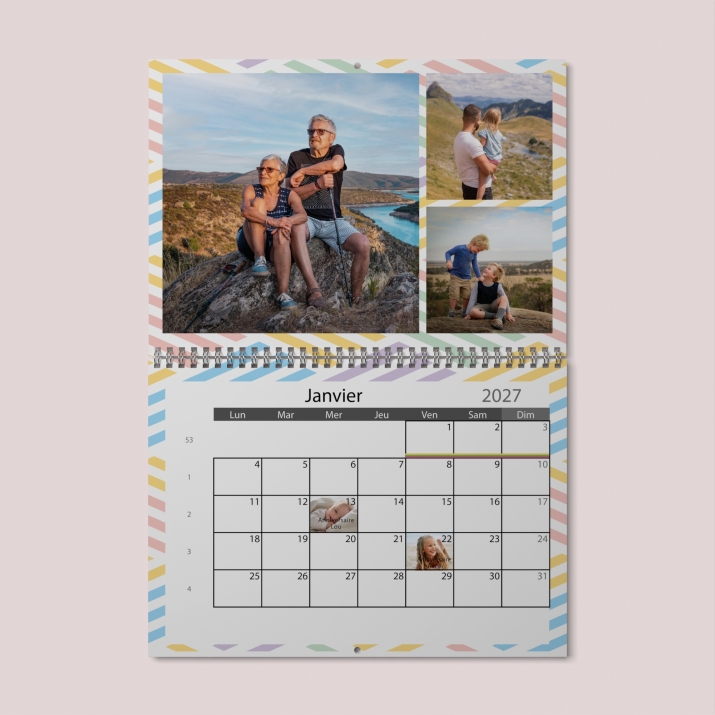 Calendrier photo mural double