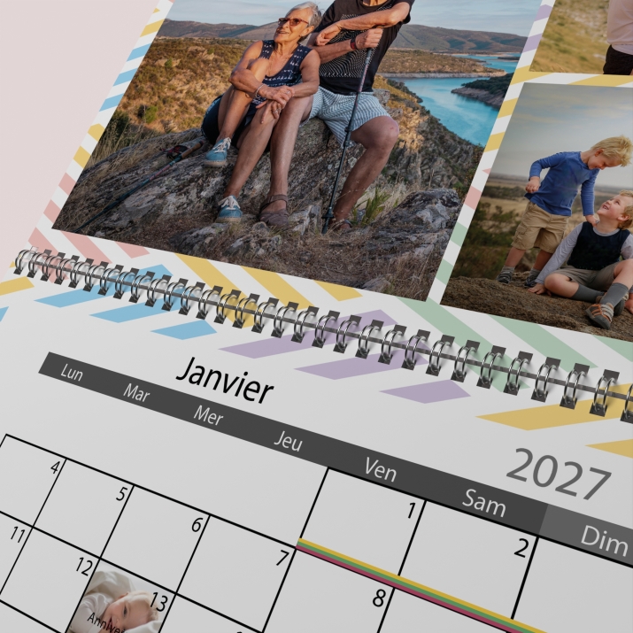 Calendrier photo mural double