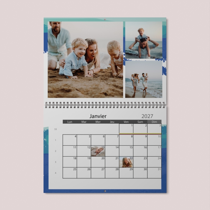 Calendrier photo mural double