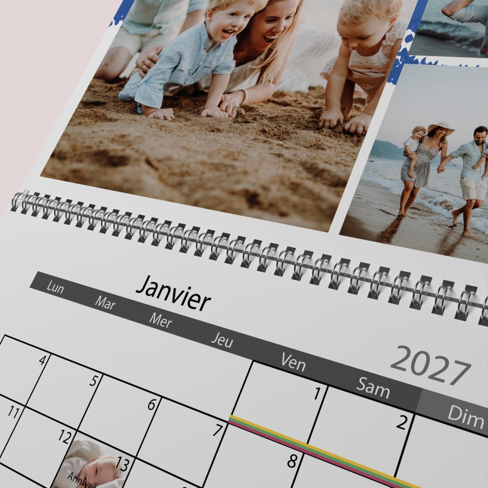 Calendrier photo mural double