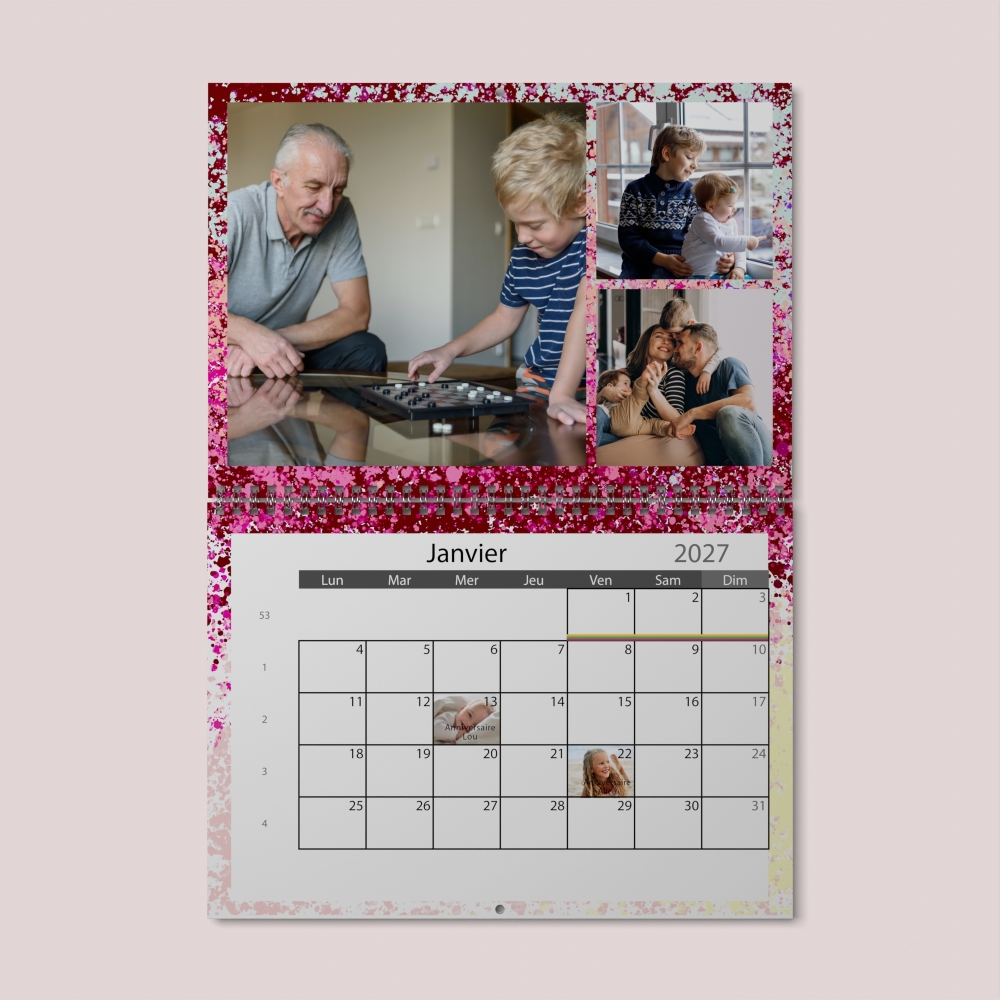 Calendrier photo mural double