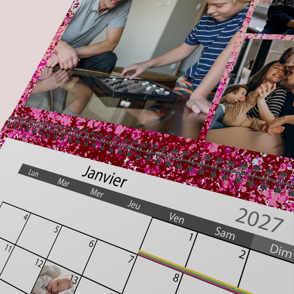 Calendrier photo mural double
