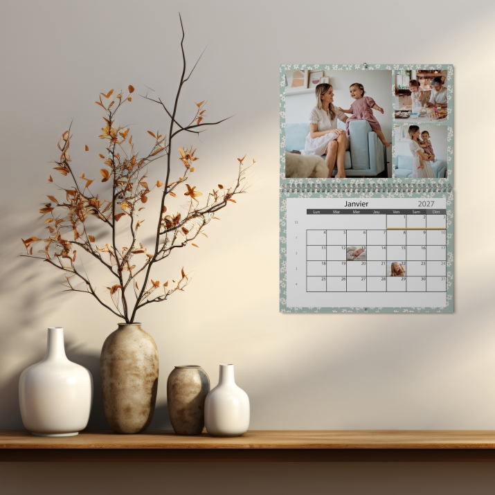 Calendrier photo mural double