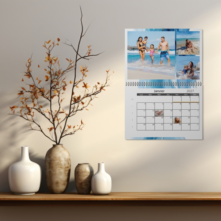 Calendrier photo mural double