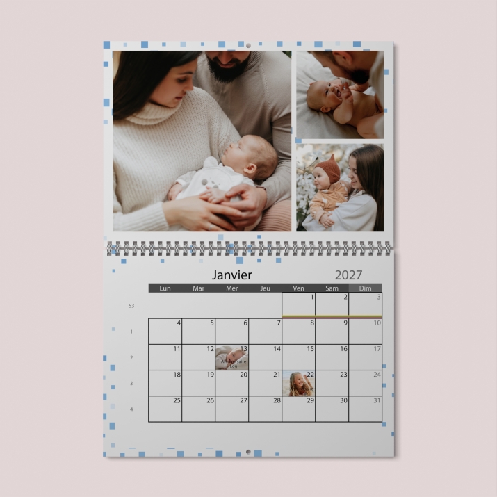 Calendrier photo mural double