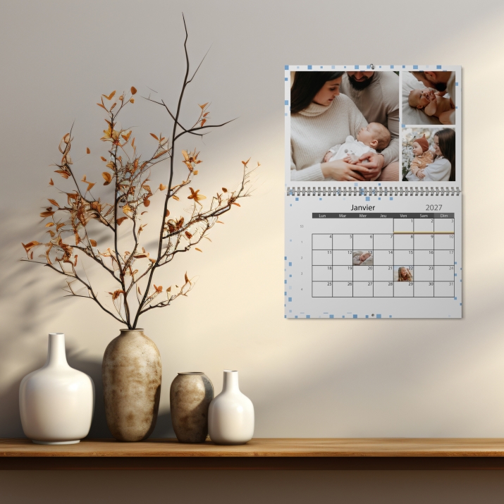 Calendrier photo mural double