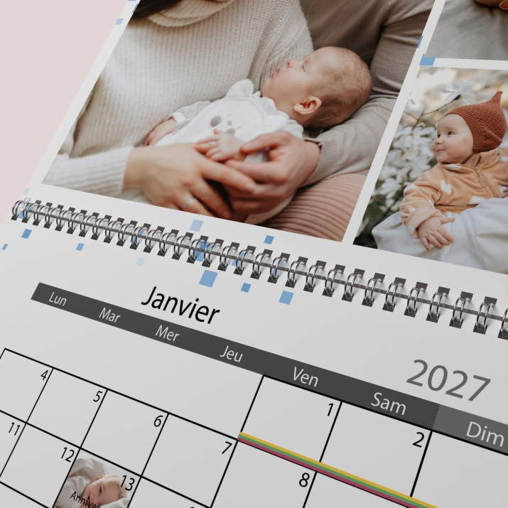Calendrier photo mural double