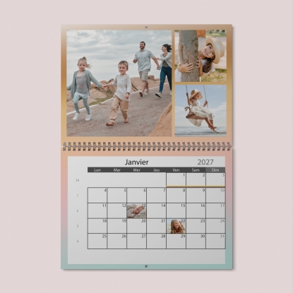 Calendrier photo mural double