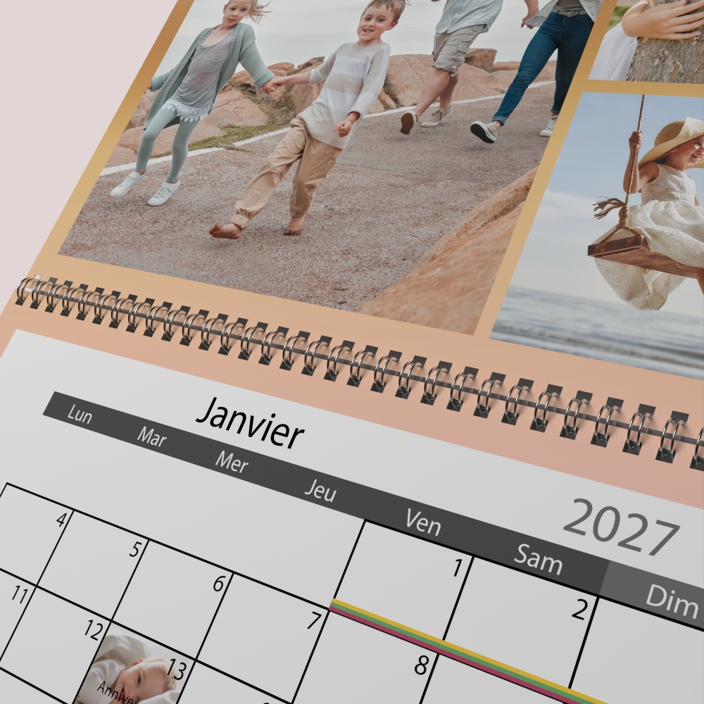 Calendrier photo mural double