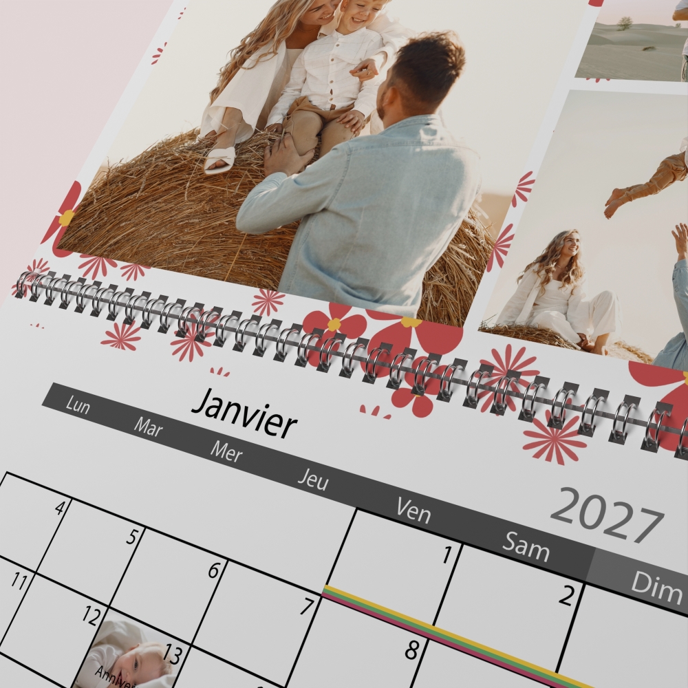 Calendrier photo mural double