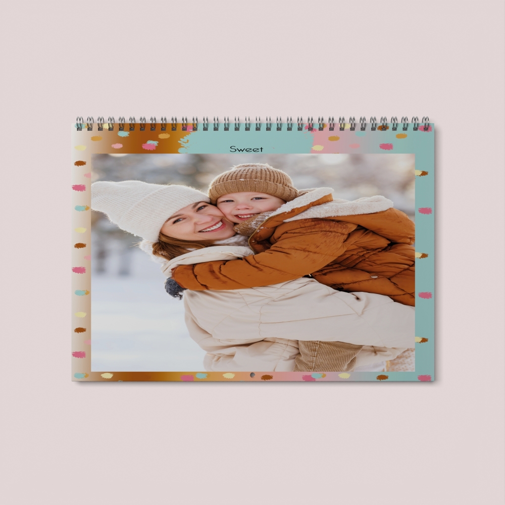 Calendrier photo mural double