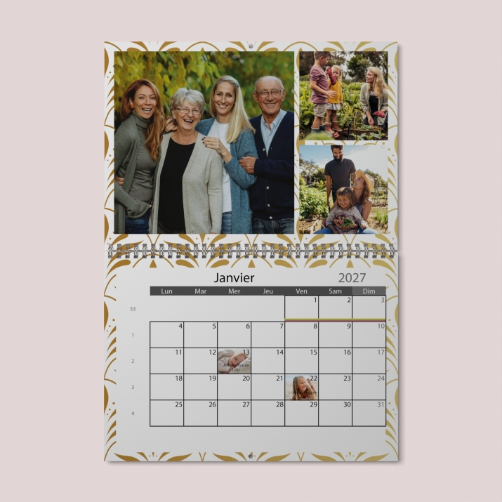 Calendrier photo mural double