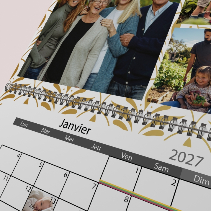 Calendrier photo mural double