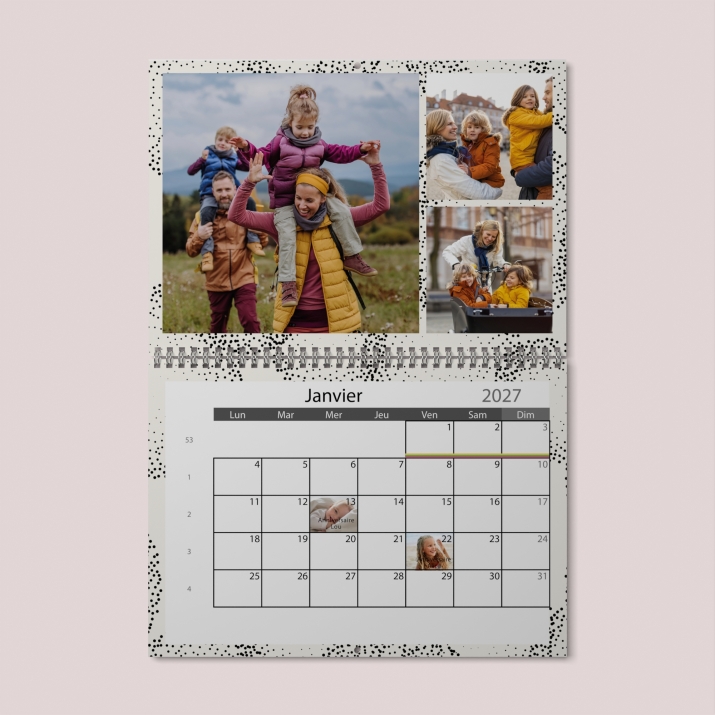 Calendrier photo mural double