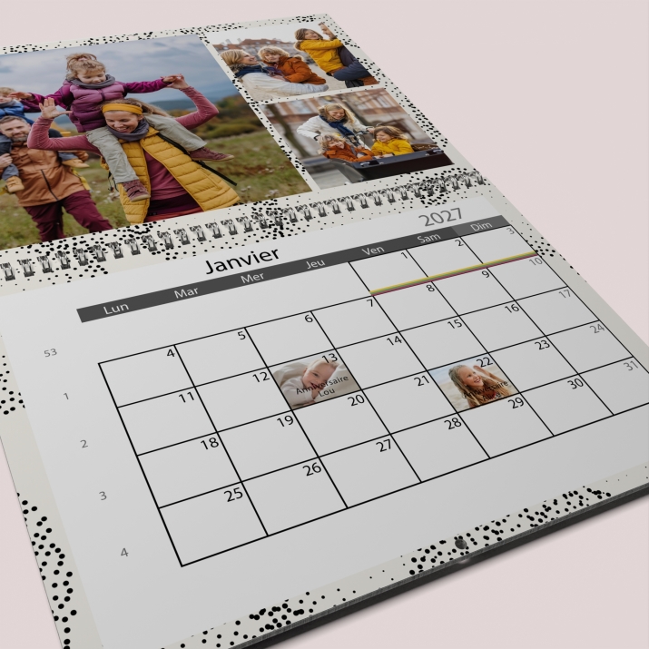 Calendrier photo mural double