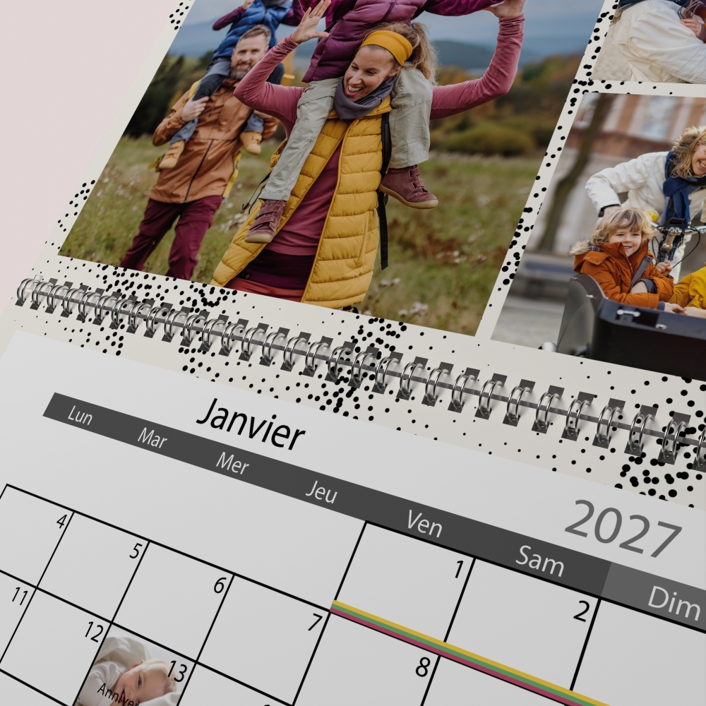Calendrier photo mural double