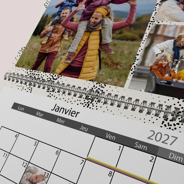 Calendrier photo mural double