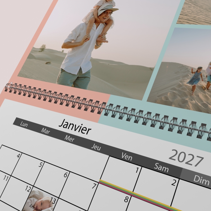 Calendrier photo mural double