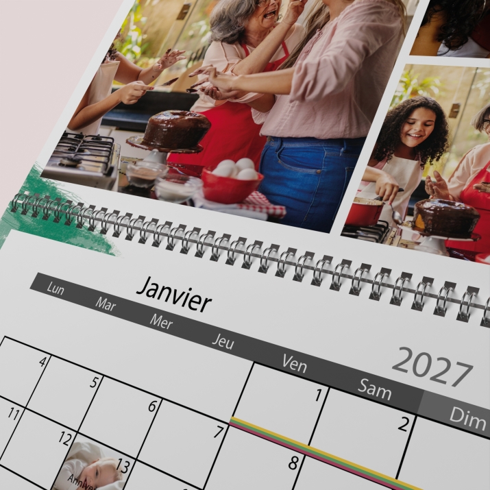 Calendrier photo mural double