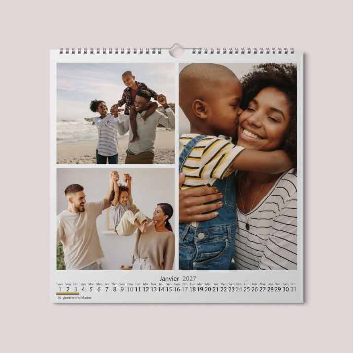 Calendrier photo CARRE mural