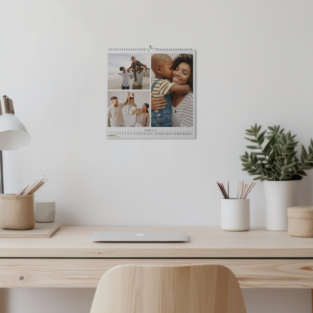 Calendrier photo CARRE mural