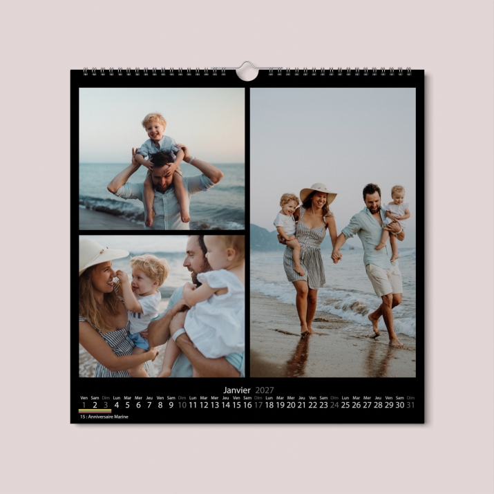Calendrier photo CARRE mural