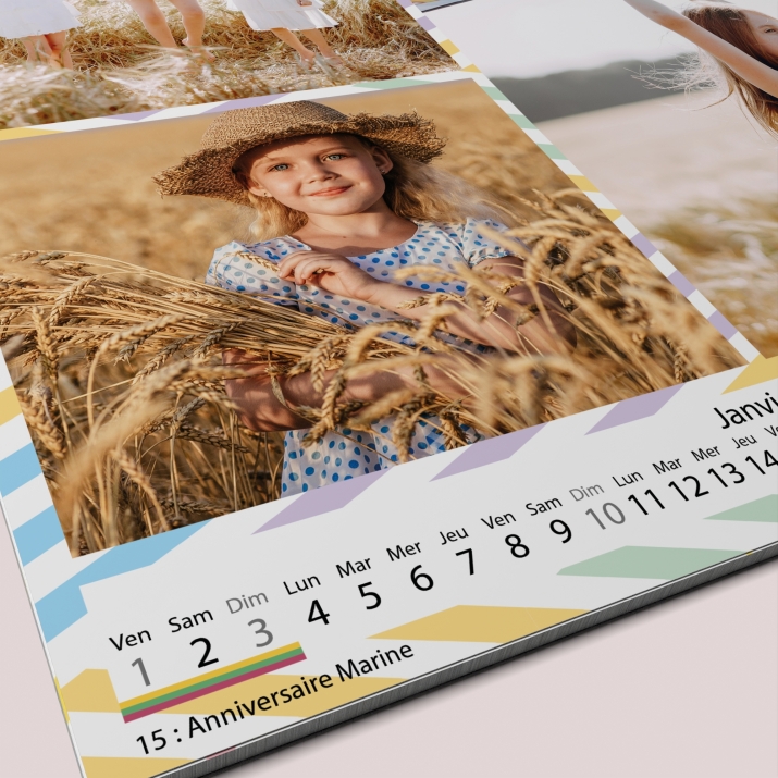 Calendrier photo CARRE mural