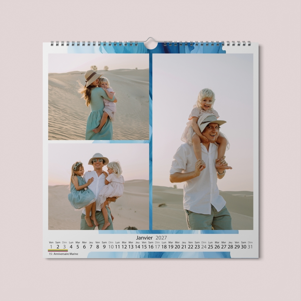 Calendrier photo CARRE mural