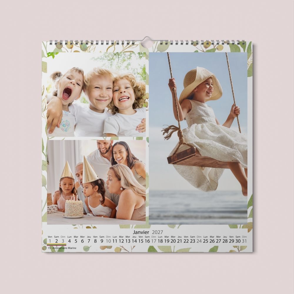 Calendrier photo CARRE mural