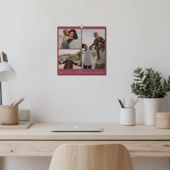 Calendrier photo CARRE mural