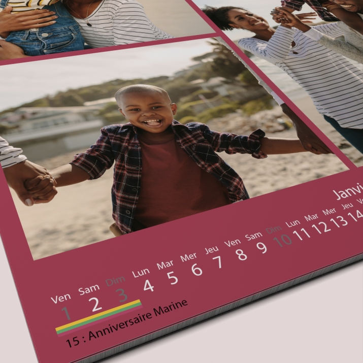 Calendrier photo CARRE mural