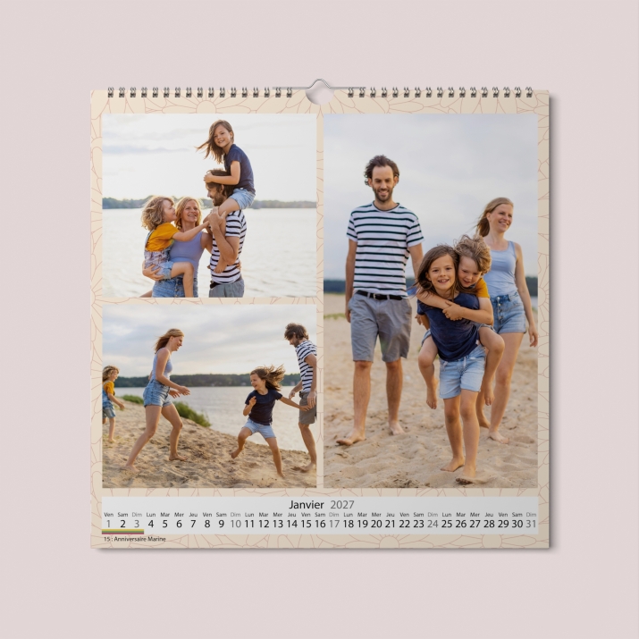 Calendrier photo CARRE mural