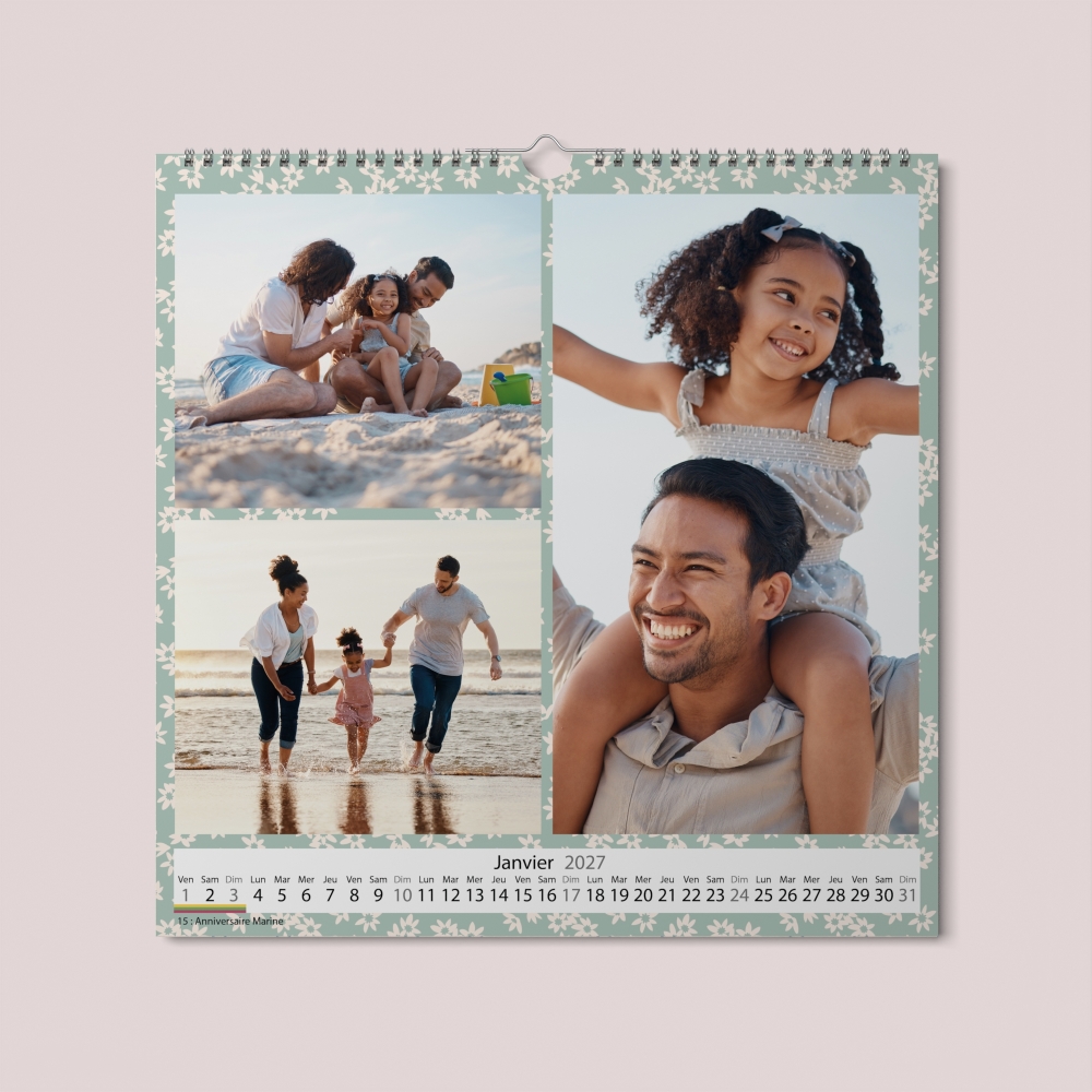 Calendrier photo CARRE mural