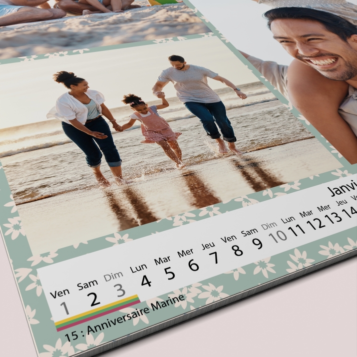 Calendrier photo CARRE mural