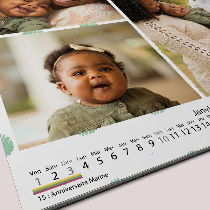 Calendrier photo CARRE mural