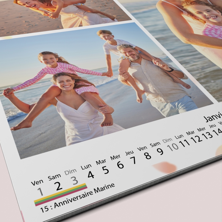 Calendrier photo CARRE mural
