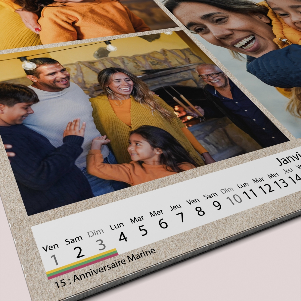 Calendrier photo CARRE mural